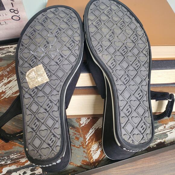 Pre-Owned Skechers 2009 Slingback Sandals Wedge Heels Peep Toe Hearts Us W7 - Picture 9 of 9